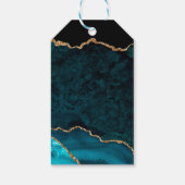 Aquamarin Agate Gold Glitzer Hochzeit Willkommen Geschenkanhänger (Rückseite)