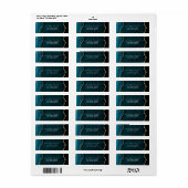 Aquamarin Agate Gold Glitzer Wedding Rücksendeadre (Vorne)