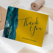 Aquamarin Agate Gold Mustard Yellow Wedding Vielen Karte