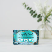 Aquamarin Agate Imitats Perlescent Fox Loyalty Car Visitenkarte (Stehend Vorderseite)