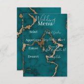 Aquamarin Agate Marble Gold Kintsugi Menü Einschli (Vorne/Hinten)