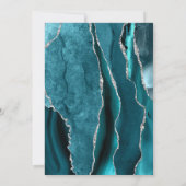 Aquamarin Agate Silver Glitzer-Bestätigung Einladung (Rückseite)