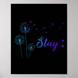Aquamarin &amp; Lila Ribbon-Kronleuchter Suizidprä Poster