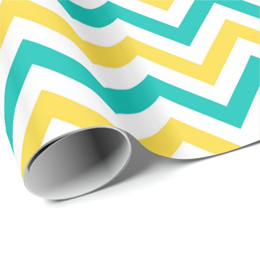 Aquamarin, Ananas, Welch großes Zickzack ZigZag-Mu Geschenkpapier (Rolleneckpunkt)