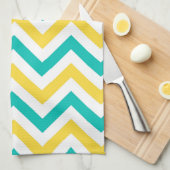 Aquamarin, Ananas, Welch großes Zickzack ZigZag-Mu Geschirrtuch (Viertel Falte)