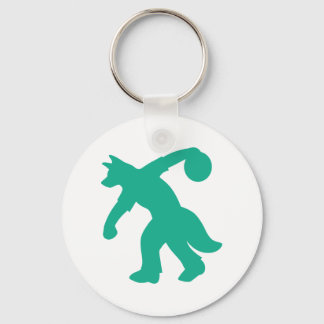 Aquamarin Anthro Canine Bowling Schlüsselanhänger 