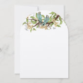 Aquamarin Aqua Blue Bird Wedites Einladung (Rückseite)
