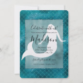 Aquamarin Aqua Blue Glitzer Sparkle Meerjungfrau Einladung (Vorderseite)