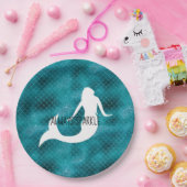 Aquamarin Aqua Blue Glitzer Sparkle Meerjungfrau Pappteller (Party)