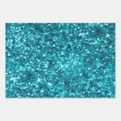 Aquamarin Aqua Blue Glitzer Sparkone Geschenkpapier Set (Vorderseite)