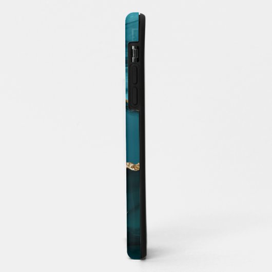Aquamarin Aqua Blue Green Agate Geode Gold Monogra Case-Mate iPhone Hülle (Hinten/Links)