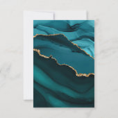 Aquamarin Aqua Blue Green Agate Geode Gold Monogra Dankeskarte (Rückseite)