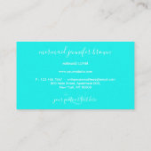 Aquamarin Aqua Blue Green Schwanz Mermaid Visitenkarte (Rückseite)