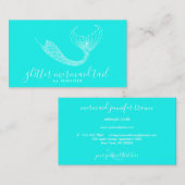 Aquamarin Aqua Blue Green Schwanz Mermaid Visitenkarte (Vorne/Hinten)