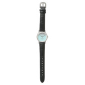 Aquamarin Aqua Blue Silver Glitzer Girl Monogram N Armbanduhr (Flach)