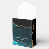 Aquamarin Aqua Gold Glitzer Agate Wedding Geschenkschachtel (Geöffnet)