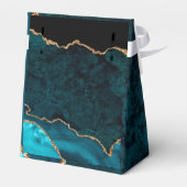 Aquamarin Aqua Gold Glitzer Agate Wedding Geschenkschachtel (Rückseite)