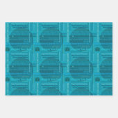 Aquamarin-Aqua Happy Days Packpapier Geschenkpapier Set (Vorderseite)