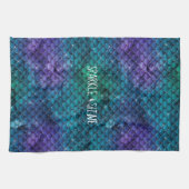 Aquamarin Aqua Lila Mermaid Sparkasse Geschirrtuch (Horizontal)