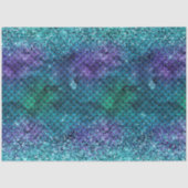 Aquamarin Aqua Lila Mermaid Sparkasse Glitzer Seidenpapier (Vorderseite)