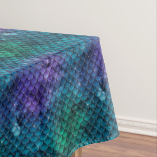 Aquamarin Aqua Lila Mermaid Sparkasse Tischdecke
