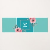 Aquamarin & Aqua Monogram Beste Mama je Personalis Yogamatte (Rückseite (Horizontal))