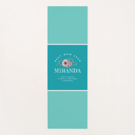 Aquamarin & Aqua Monogram Beste Mama je Personalis Yogamatte
