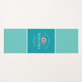 Aquamarin & Aqua Monogram Beste Mama je Personalis Yogamatte (Vorderseite (Horizontal))