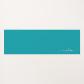 Aquamarin & Aqua | Monogramm der Aquarellfarben-Bl Yogamatte (Rückseite (Horizontal))