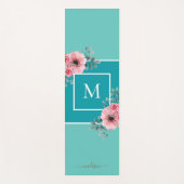Aquamarin & Aqua | Monogramm der Aquarellfarben-Bl Yogamatte (Vorderseite)