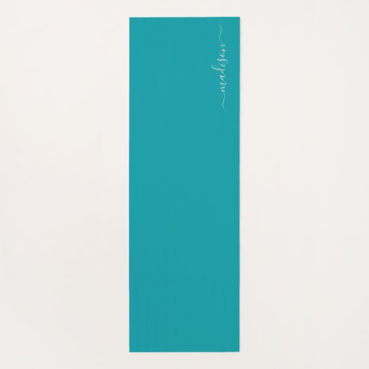 Aquamarin & Aqua | Monogramm der Aquarellfarben-Bl Yogamatte (Rückseite)