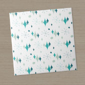 Aquamarin, Aqua Sternexplosion Mitte Jahrhundert M Fliese