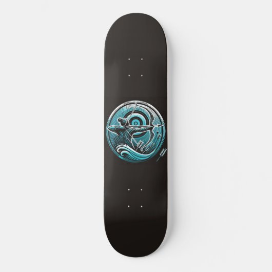 Aquamarin Archer Skateboard (Vorderseite)