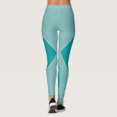 Aquamarin Art Deco Quilt Inspiriert Leggings (Rückseite)