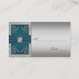 Aquamarin auf Pewter Placecards Platzkarte