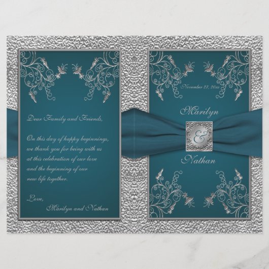 Aquamarin auf Pewter Wedding (Vorderseite)