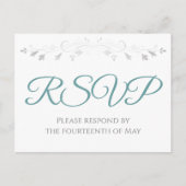 Aquamarin auf White Simple Elegante Wedding UAWG Postkarte (Vorderseite)