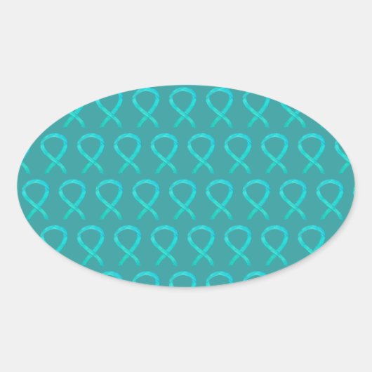 Aquamarin Awareness Ribbon Custom Art Sticker Deck (Vorderseite)