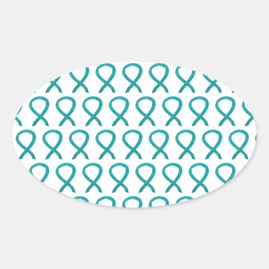 Aquamarin Awareness Ribbon Custom Art Sticker Deck (Vorderseite)