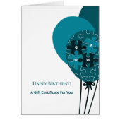 Aquamarin Balloon SMB Happy Birthday Geschenkzerti (Vorne)