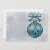 Aquamarin Bauble Lila Glitzer Script Weihnachts-Pa Einladung (Rückseite)