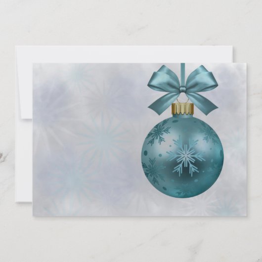 Aquamarin Bauble Lila Glitzer Script Weihnachts-Pa Einladung (Rückseite)