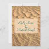 Aquamarin Beach Hochzeit in Urlaubsort Einladung (Rückseite)