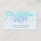 Aquamarin Beach Lotus Blume Yoga Instruktor Confet Visitenkarte (Vorderseite)