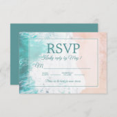 Aquamarin Beach Ocean Sand Wedding RSVP #1 (Vorne/Hinten)