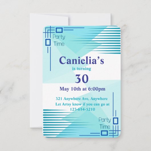 Aquamarin behalten einladung (Vorderseite)