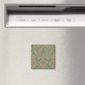Aquamarin Beige Damask Magnet (In Situ (Geschirrspüler))