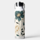 Aquamarin Beige Hübsche Flora Flasche (Vorderseite)