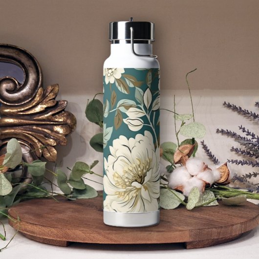 Aquamarin Beige Hübsche Flora Flasche