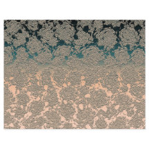 Aquamarin Beige Sukkulente florale Metallic Muster